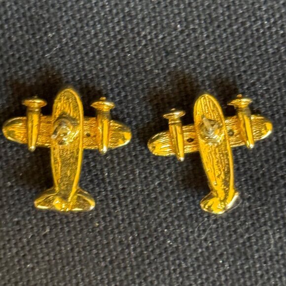 Gold-Tone Airplane Shaped Rhinestone Post Earrings Women'S - Picture 6 of 9